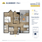 Plano del modelo MODELO 5 del proyecto Albamar | Re+ en Cercado De Lima