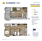 Plano del modelo DUPLEX 2307 del proyecto Albamar | Re+ en Cercado De Lima