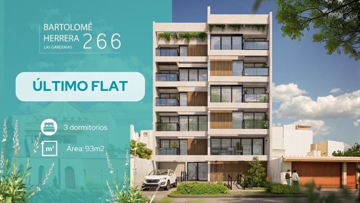 Fachada principal del proyecto Bartolomé Herrera 266 en Santiago De Surco