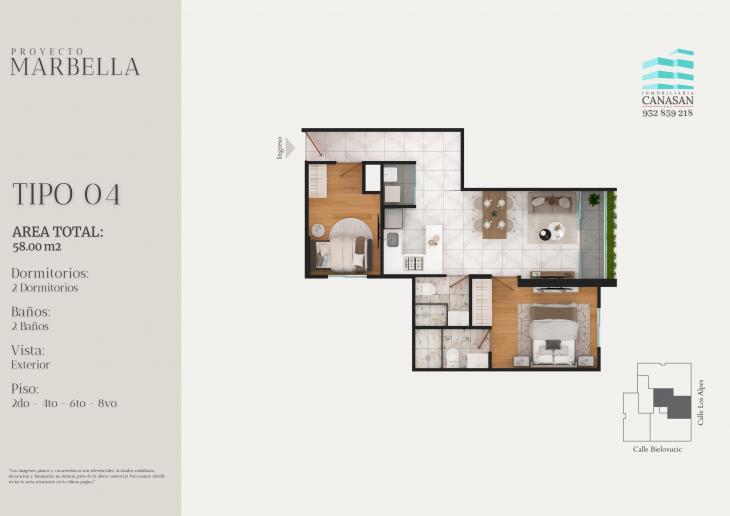 Plano del modelo Tipo 4.1 del proyecto Proyecto Marbella en Surquillo