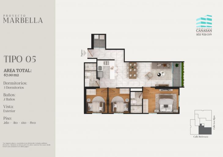 Plano del modelo Tipo 5.1 del proyecto Proyecto Marbella en Surquillo