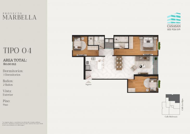 Plano del modelo Tipo 7.1 del proyecto Proyecto Marbella en Surquillo