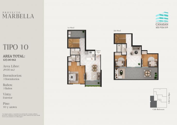 Plano del modelo Tipo 10 del proyecto Proyecto Marbella en Surquillo