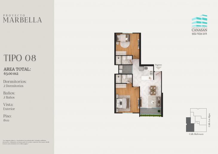 Plano del modelo Tipo 8.1 del proyecto Proyecto Marbella en Surquillo