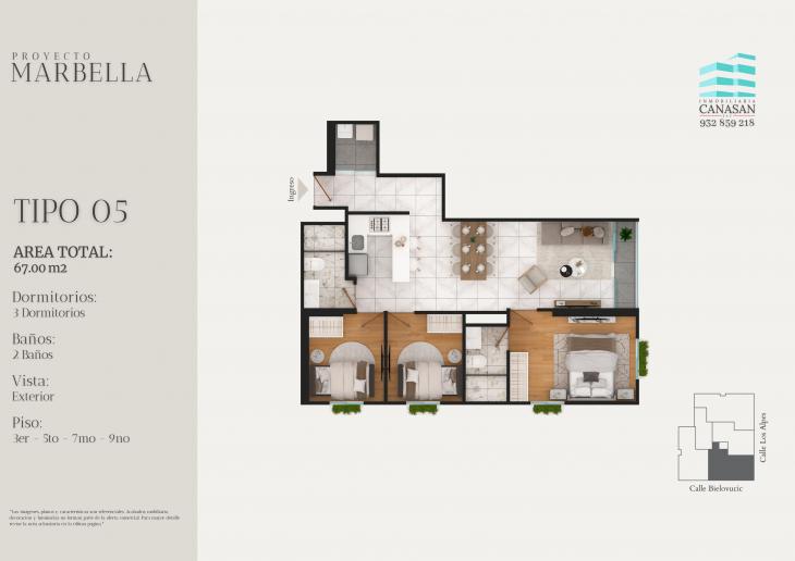 Plano del modelo Tipo 5 del proyecto Proyecto Marbella en Surquillo