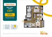 Plano del modelo AX-01 del proyecto RESIDENCIAL RECUAY en Breña