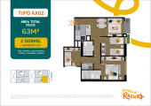 Plano del modelo AX-02 del proyecto RESIDENCIAL RECUAY en Breña