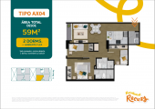 Plano del modelo AX-04 del proyecto RESIDENCIAL RECUAY en Breña