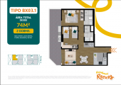 Plano del modelo BX-03.1 del proyecto RESIDENCIAL RECUAY en Breña