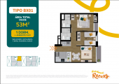 Plano del modelo BX-01 del proyecto RESIDENCIAL RECUAY en Breña