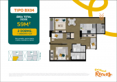 Plano del modelo BX-04 del proyecto RESIDENCIAL RECUAY en Breña
