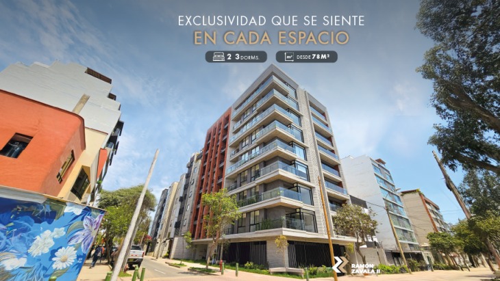 Fachada principal del proyecto RAMON ZAVALA II en Miraflores