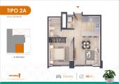 Plano del modelo TIPO 2A del proyecto Park Living en Cercado De Lima