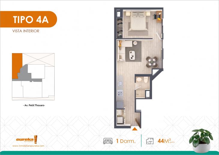 Plano del modelo TIPO 4A del proyecto Park Living en Cercado De Lima
