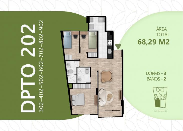 Plano del modelo TIPO 4 del proyecto Los Alamos de Carmenca en San Miguel