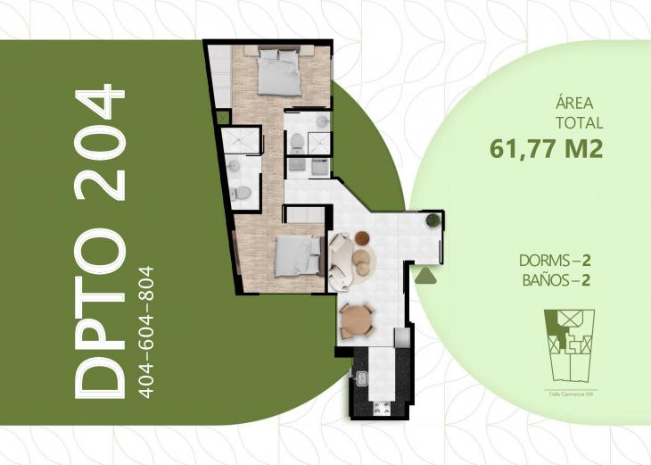 Plano del modelo TIPO 6 del proyecto Los Alamos de Carmenca en San Miguel