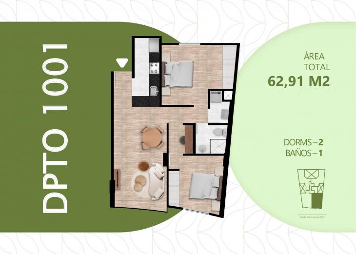Plano del modelo TIPO 9 del proyecto Los Alamos de Carmenca en San Miguel