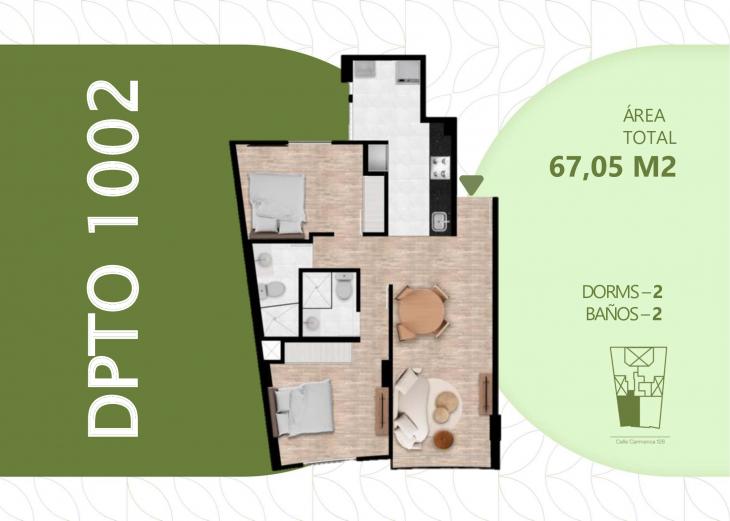 Plano del modelo TIPO 10 del proyecto Los Alamos de Carmenca en San Miguel