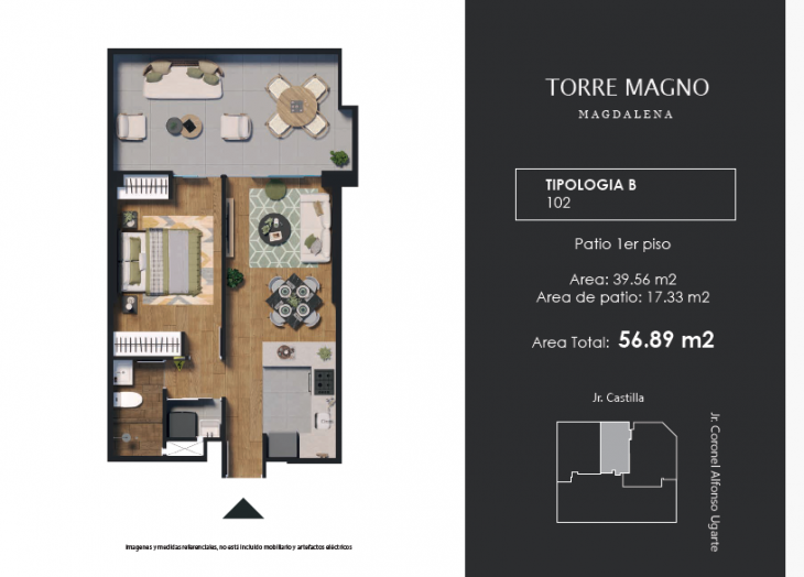 Plano del modelo B del proyecto TORRE MAGNO en Magdalena Del Mar