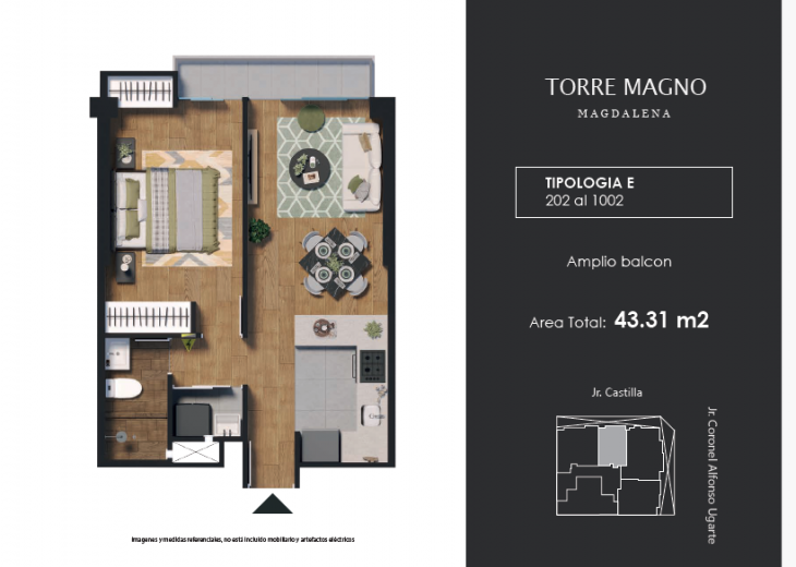 Plano del modelo E del proyecto TORRE MAGNO en Magdalena Del Mar