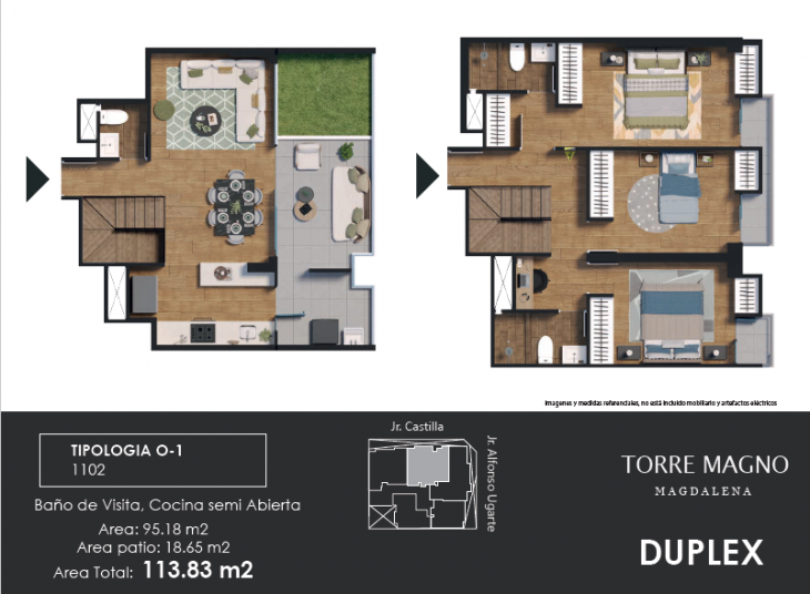 Plano del modelo O-1 del proyecto TORRE MAGNO en Magdalena Del Mar