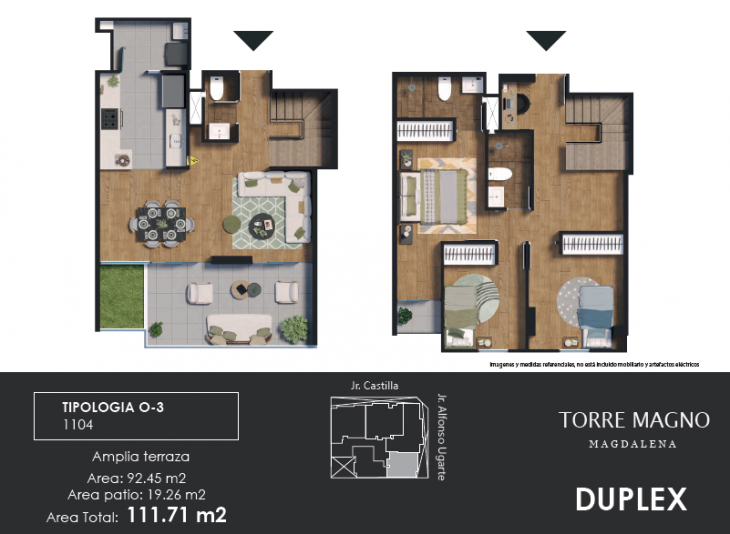 Plano del modelo O-3 del proyecto TORRE MAGNO en Magdalena Del Mar