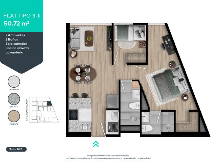 Plano del modelo 3-II del proyecto FORTIVA en La Victoria