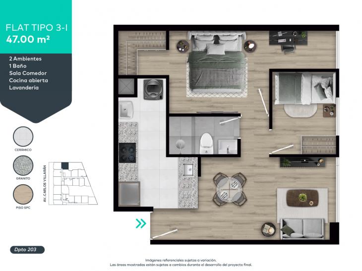 Plano del modelo 3-I del proyecto FORTIVA en La Victoria