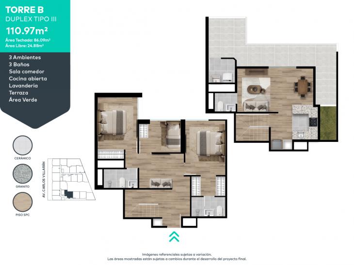 Plano del modelo B8-I del proyecto FORTIVA en La Victoria