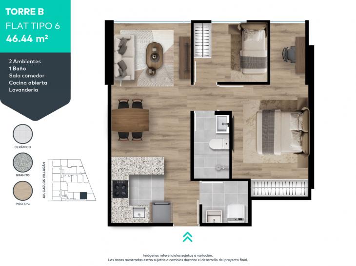 Plano del modelo B6 del proyecto FORTIVA en La Victoria