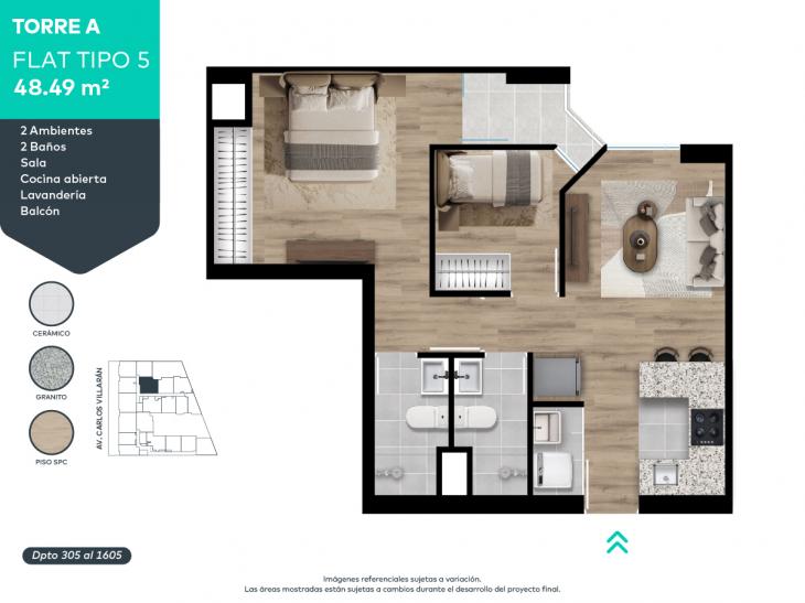 Plano del modelo 5 del proyecto FORTIVA en La Victoria