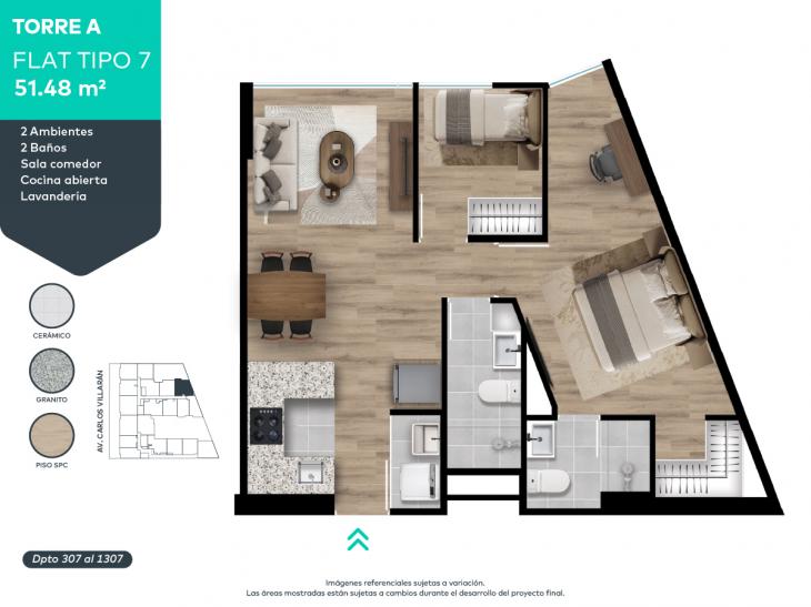 Plano del modelo 7 del proyecto FORTIVA en La Victoria