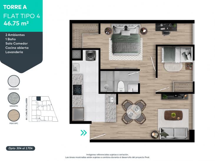 Plano del modelo 4 del proyecto FORTIVA en La Victoria