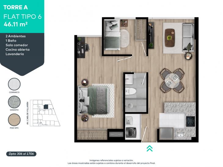 Plano del modelo 6 del proyecto FORTIVA en La Victoria