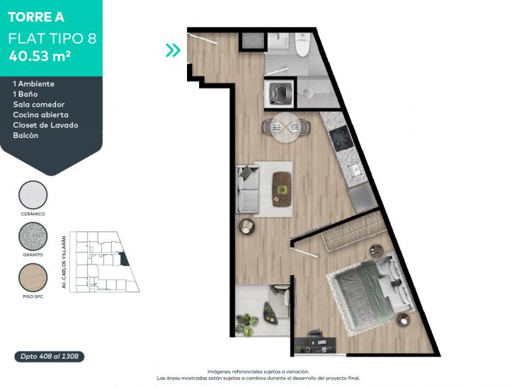 Plano del modelo 8 del proyecto FORTIVA en La Victoria