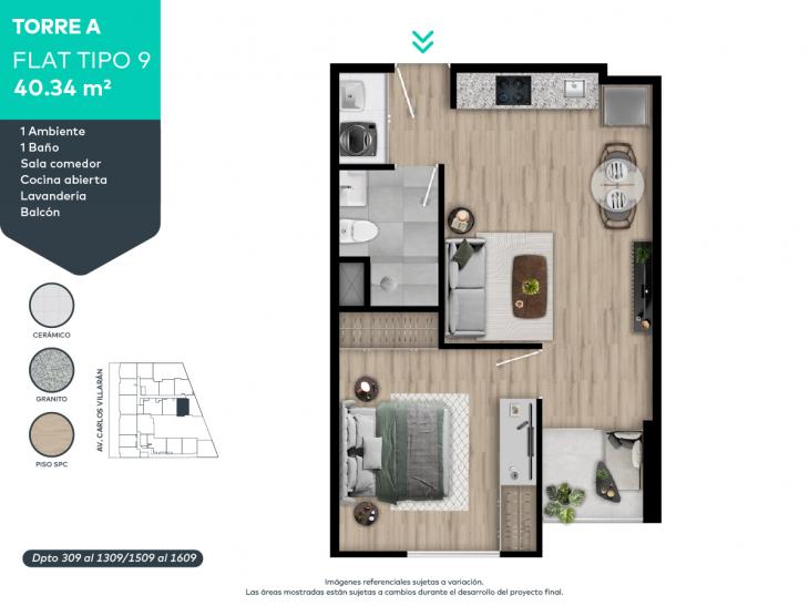 Plano del modelo 9 del proyecto FORTIVA en La Victoria