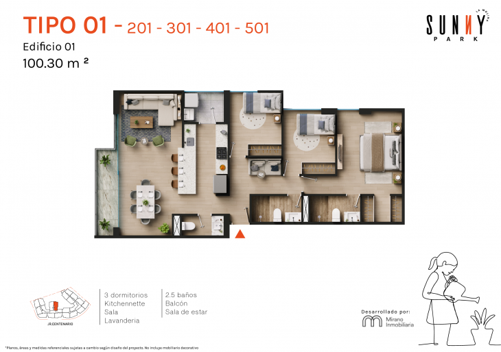 Plano del modelo X01 del proyecto Sunny Park -  La Molina en La Molina