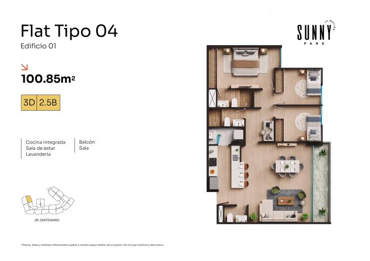 Plano del modelo X04 del proyecto Sunny Park -  La Molina en La Molina