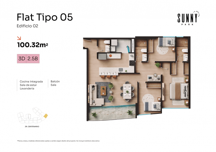 Plano del modelo X05 del proyecto Sunny Park -  La Molina en La Molina