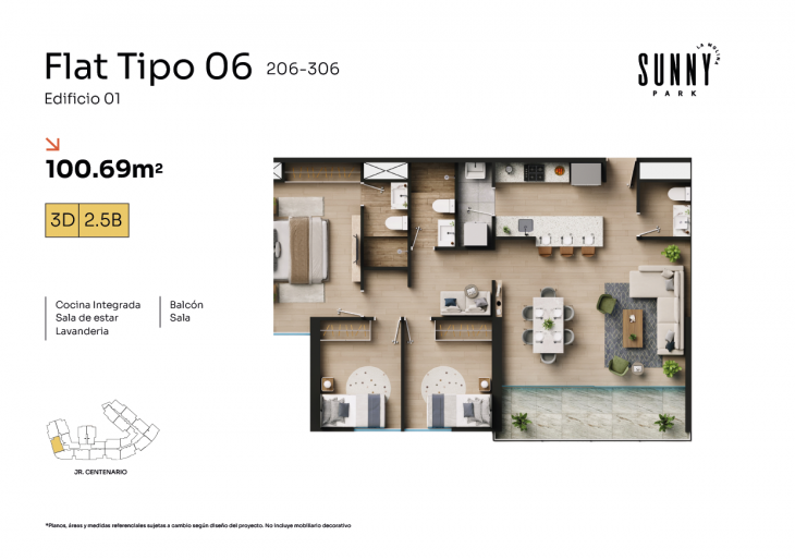 Plano del modelo X06 del proyecto Sunny Park -  La Molina en La Molina