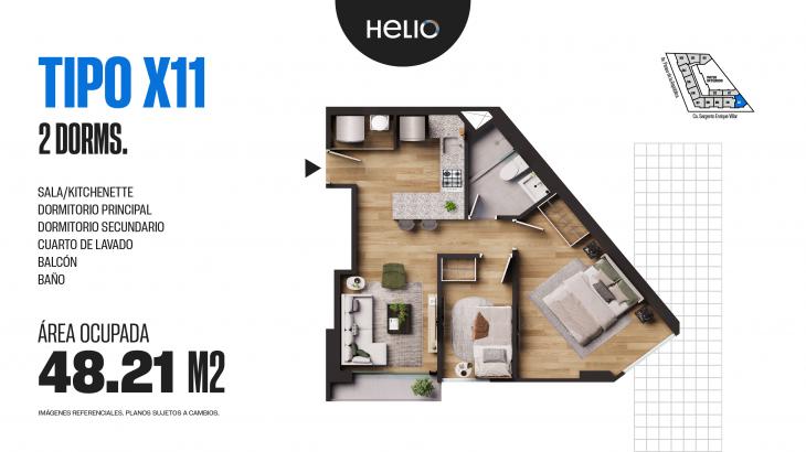 Plano del modelo X11 del proyecto HELIO SANTA BEATRIZ en Cercado De Lima