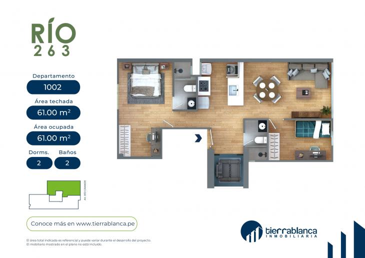 Plano del modelo TIPO 3 del proyecto Río 263 en Pueblo Libre