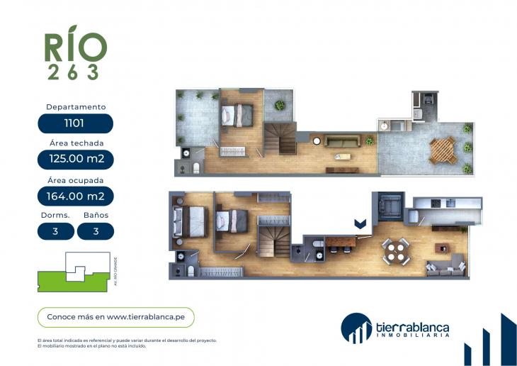 Plano del modelo DUPLEX 1 del proyecto Río 263 en Pueblo Libre