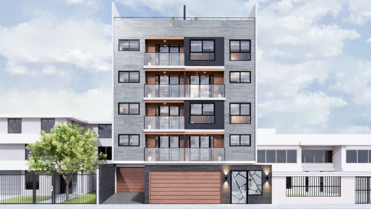 Fachada principal del proyecto HORIZON 585 en Magdalena Del Mar