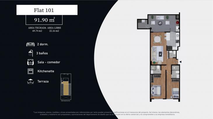 Plano del modelo A del proyecto HORIZON 585 en Magdalena Del Mar