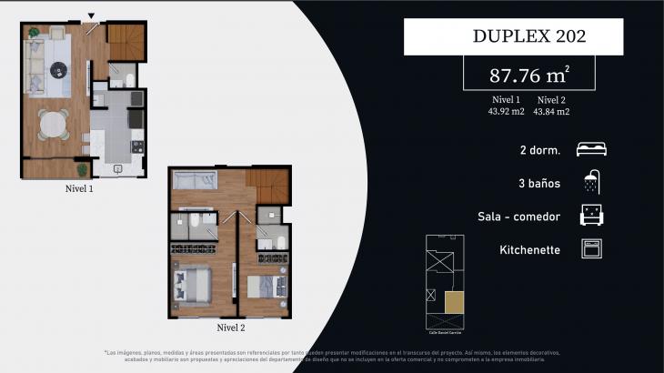 Plano del modelo D del proyecto HORIZON 585 en Magdalena Del Mar