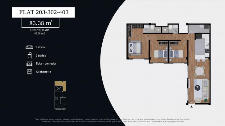 Plano del modelo E del proyecto HORIZON 585 en Magdalena Del Mar