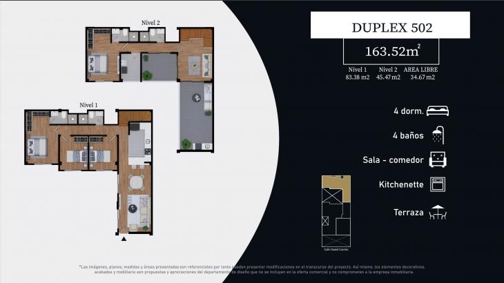 Plano del modelo H del proyecto HORIZON 585 en Magdalena Del Mar