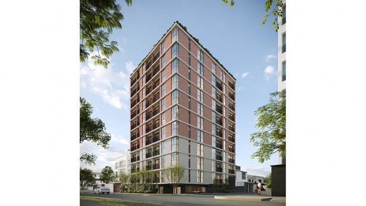 Fachada principal del proyecto HATUEY 205 en San Miguel