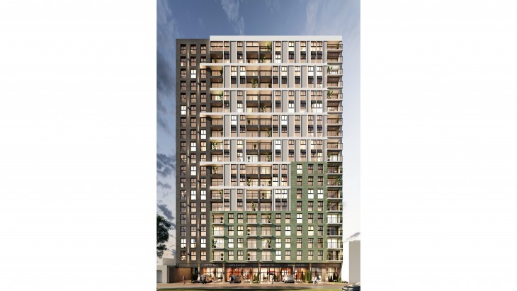 Fachada principal del proyecto BOHEME en Chorrillos